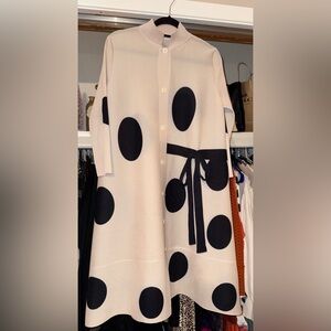 Cream A-line Dress with Collar for Casual Work